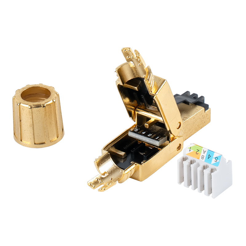 Cat8 শিল্ডেড টুললেস RJ45 কানেক্টর RJ-G40S-1-C8 Cat8 শিল্ডেড টুললেস RJ45 কানেক্টর RJ-G40S-1-C8