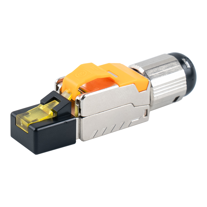 Cat6A শিল্ডেড টুললেস RJ45 কানেক্টর （প্লাস্টিক কভার সহ） RJ-G70S-C6A