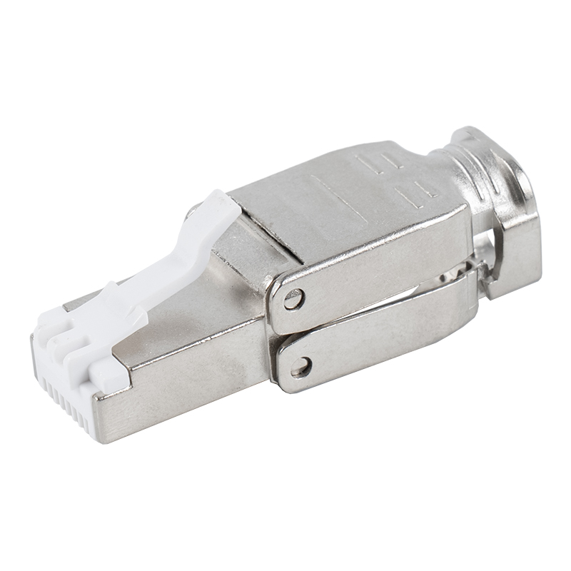 Cat6A শিল্ডেড মেটাল বাকল টুললেস RJ45 কানেক্টর RJ-602S-2-C6A