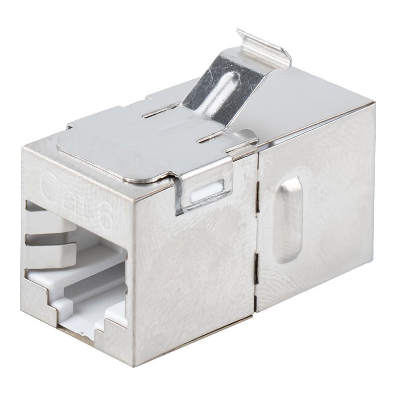 Cat6 শিল্ডেড RJ45 স্ট্রেইট থ্রু কাপলার (ধাতু ক্লিপ সহ) SM-2035SC6