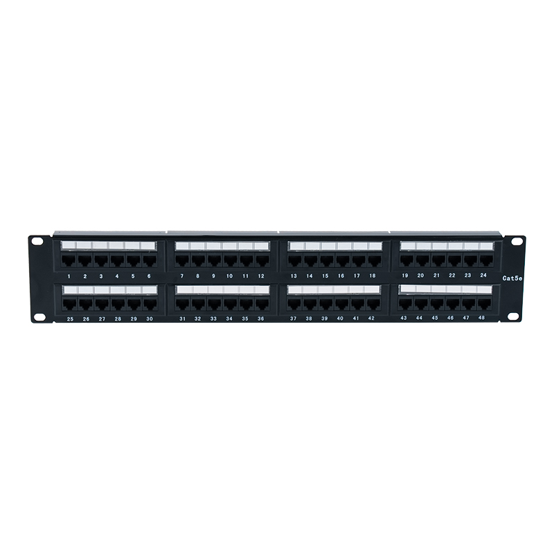 Cat5e 19-ইঞ্চি 2U আনশিল্ডেড 48-পোর্ট প্যাচ প্যানেল (দ্বৈত-উদ্দেশ্য IDC; প্লাস্টিক কার্ডবোর্ড সন্নিবেশ সহ) SP-3204D48-C5E Cat5e 19-ইঞ্চি 2U আনশিল্ডেড 48-পোর্ট প্যাচ প্যানেল (দ্বৈত-উদ্দেশ্য IDC; প্লাস্টিক কার্ডবোর্ড সন্নিবেশ সহ) SP-3204D48-C5E