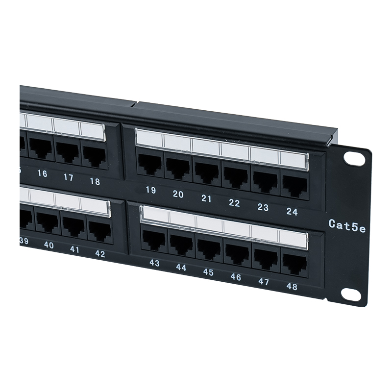 Cat5e 19-ইঞ্চি 2U আনশিল্ডেড 48-পোর্ট প্যাচ প্যানেল (দ্বৈত-উদ্দেশ্য IDC; প্লাস্টিক কার্ডবোর্ড সন্নিবেশ সহ) SP-3204D48-C5E Cat5e 19-ইঞ্চি 2U আনশিল্ডেড 48-পোর্ট প্যাচ প্যানেল (দ্বৈত-উদ্দেশ্য IDC; প্লাস্টিক কার্ডবোর্ড সন্নিবেশ সহ) SP-3204D48-C5E