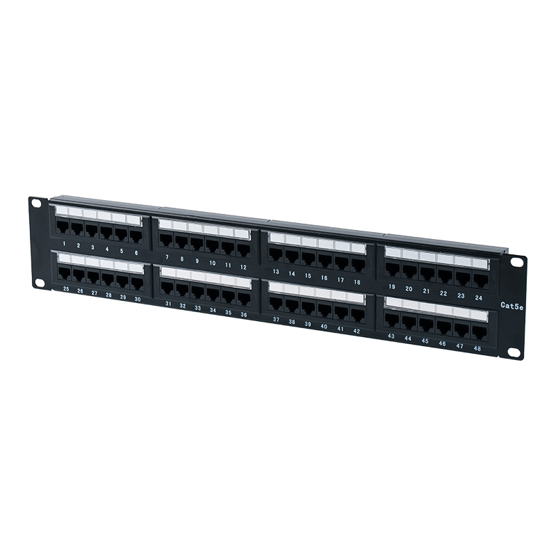 Cat5e 19-ইঞ্চি 2U আনশিল্ডেড 48-পোর্ট প্যাচ প্যানেল (দ্বৈত-উদ্দেশ্য IDC; প্লাস্টিক কার্ডবোর্ড সন্নিবেশ সহ) SP-3204D48-C5E Cat5e 19-ইঞ্চি 2U আনশিল্ডেড 48-পোর্ট প্যাচ প্যানেল (দ্বৈত-উদ্দেশ্য IDC; প্লাস্টিক কার্ডবোর্ড সন্নিবেশ সহ) SP-3204D48-C5E