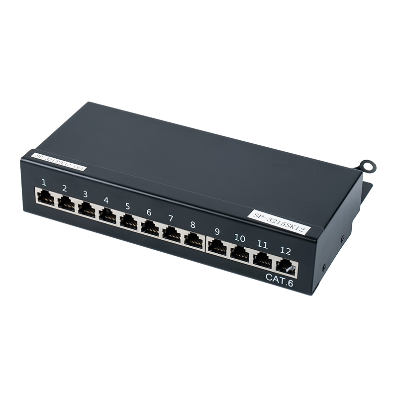 বিভাগ 6 1U শিল্ডেড 12-পোর্ট প্যাচ প্যানেল SP-3215SK12-C6