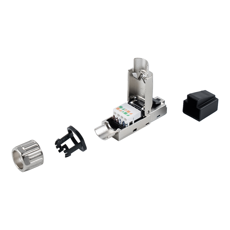 Cat7 শিল্ডেড টুললেস RJ45 কানেক্টর (প্লাস্টিকের প্রতিরক্ষামূলক হাতা সহ) RJ-G50S-1-C7 Cat7 শিল্ডেড টুললেস RJ45 কানেক্টর (প্লাস্টিকের প্রতিরক্ষামূলক হাতা সহ) RJ-G50S-1-C7