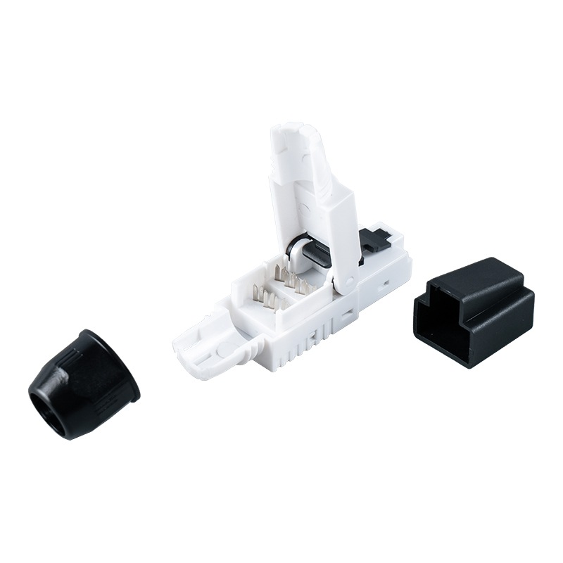 Cat7 আনশিল্ডেড টুললেস RJ45 সংযোগকারী(মাথায় প্লাস্টিকের ক্যাপ সহ) RJ-G50U-1-C7 Cat7 আনশিল্ডেড টুললেস RJ45 সংযোগকারী(মাথায় প্লাস্টিকের ক্যাপ সহ) RJ-G50U-1-C7