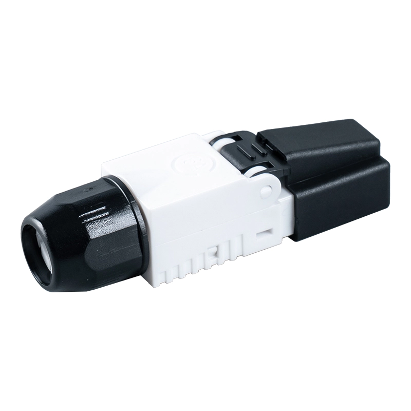 Cat7 আনশিল্ডেড টুললেস RJ45 সংযোগকারী（মাথায় প্লাস্টিকের ক্যাপ সহ） RJ-G50U-1-C7